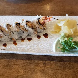 Shrimp tempura sushi