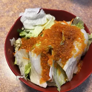 Salad with ginger dressing-came with lunch bento box