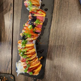 a plate of sushi