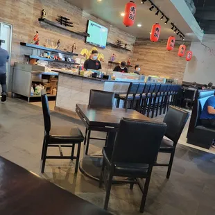 a view of the dining area