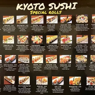 Special Roll Menu