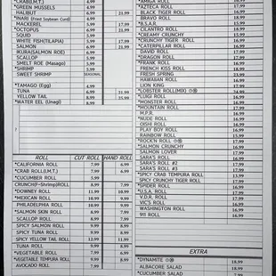 Current Menu