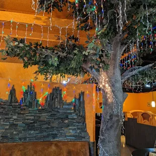 Tree when you first walk in