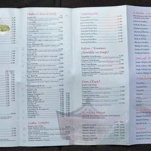 Ala Carte Menu