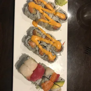 Rainbow Roll Spicy Tuna Roll