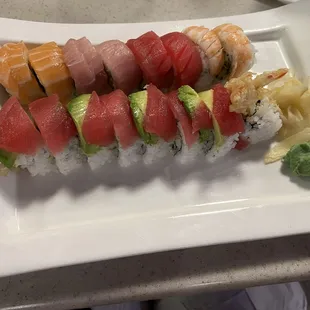 Red Dragon Roll + Rainbow Roll