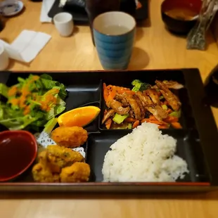 a plate of food on a table