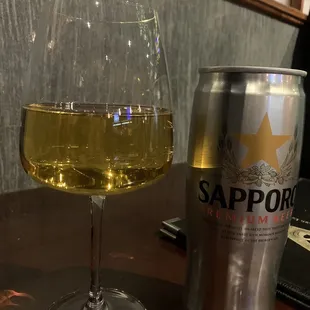 Wine and Sapporo