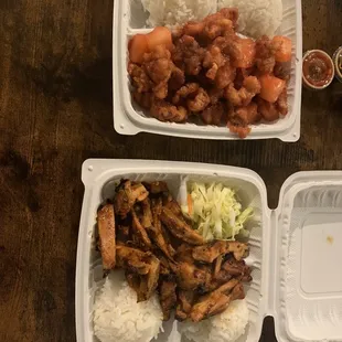 Sweet and Sour Chicken, Spicy Chicken Teriyaki