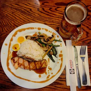 Salmon teriyaki dish