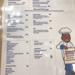 Menu back