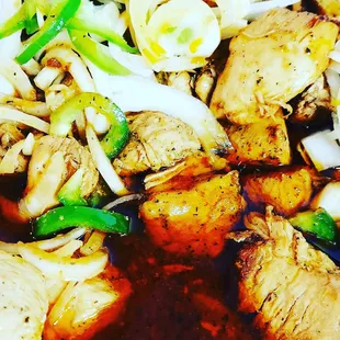 a close up of a plate of food