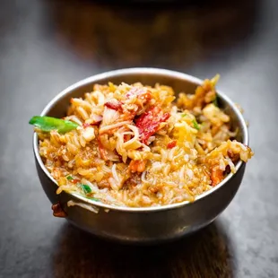 IG: @kenty_eats | Thai fried rice hot stone with king crab