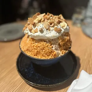 Thai tea shaved ice cream