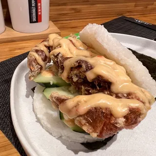 K4. Soft Shell Crab Rice Burger K4.