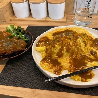 Pork Tonkatsu Omurice Combo