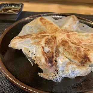 Gyoza with shoyu sesame sauce