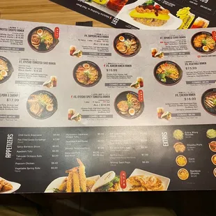 Ramen menu