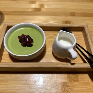 Matcha Pudding W. Red Bean