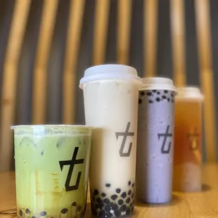 a variety of bubble teas