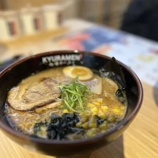 Ramen with black garlic