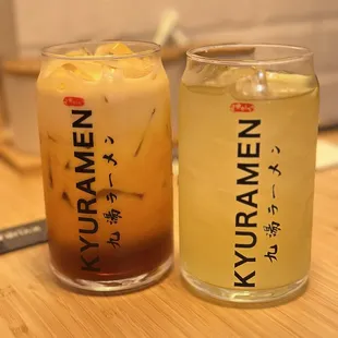 Thai tea and lemonade