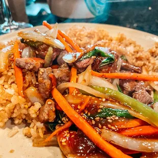 Sukiyaki steak &amp; Fried rice
