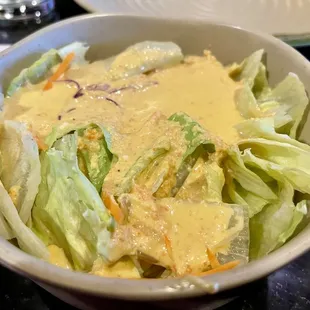 Salad with amazing ginger dressing.