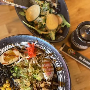 Mazesoba ramen and side salad