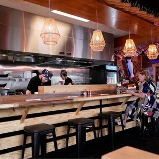 customers in the kitchen
