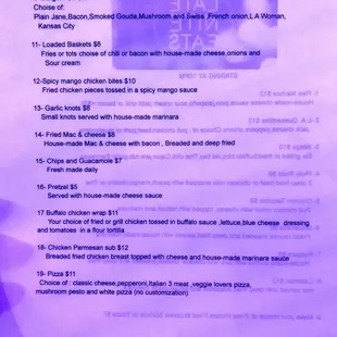 Menu Page 1 of 2 As of August 28, 2021