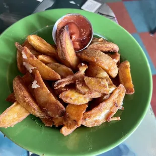 Wedgie fries with spicy seasoning and secret sauce