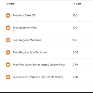 The rewards of our rewards program. Join to get many valued rewards!