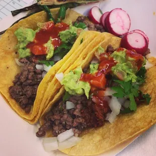 Steak tacos with guac