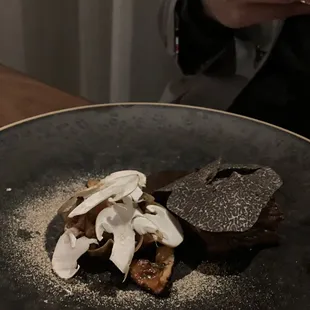 Wagyu with truffle and assorted mushrooms