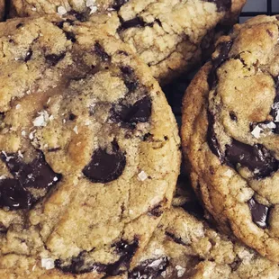 Classic chocolate chip cookies with sea salt