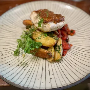 Long island halibut with truffle fingerling potatoes
