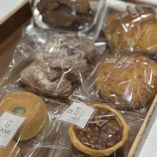 Red bean buns, pumpkin croissant, almond tart...