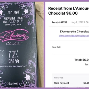$6 Sea Salt 72% Cacao {7/2/2022}