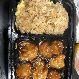 Sesame chicken fried rice lunch special