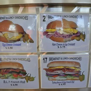 a variety of sandwiches