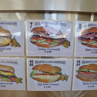 a variety of sandwiches