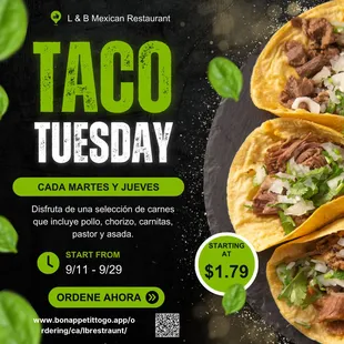 Taco Tuesday Para el Mes de Septiembre