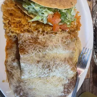 3 combo ground beef taco, beef enchilada , chicken enchilada.