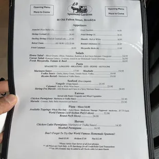 menu