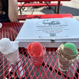 Italian ices and spumoni