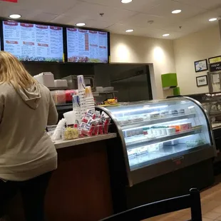 a woman ordering food