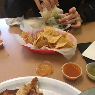 Burrito and nachos