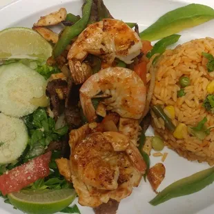 Fajita mix shrimp chicken steak