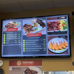 Menu as of May 2023